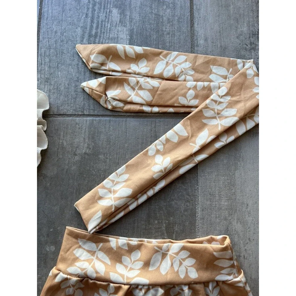 Los Angeles Boutique Girl Bodysuit Diaper Cover Bloomer Headband 3 Piece Set 6m